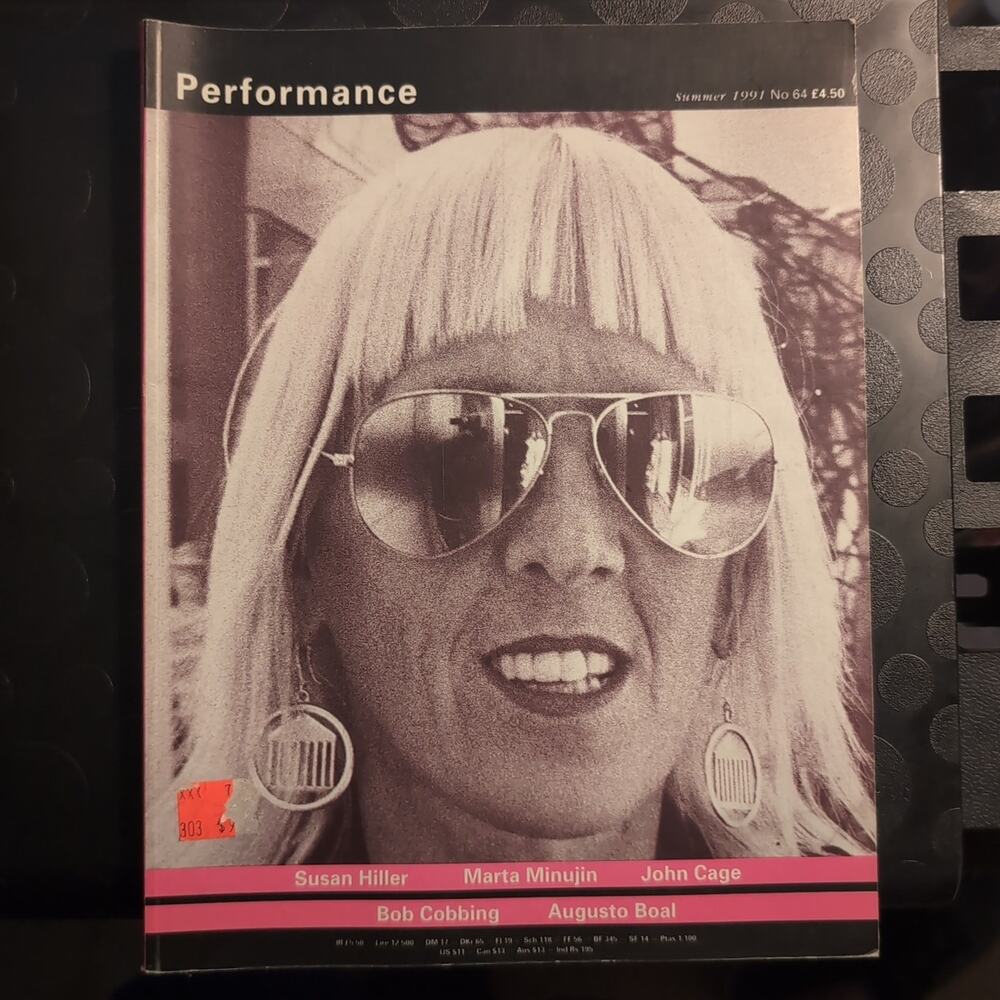 Performance No. 64 Summer 1991 Susan Hiller Minujin Cage Boal Cobbing